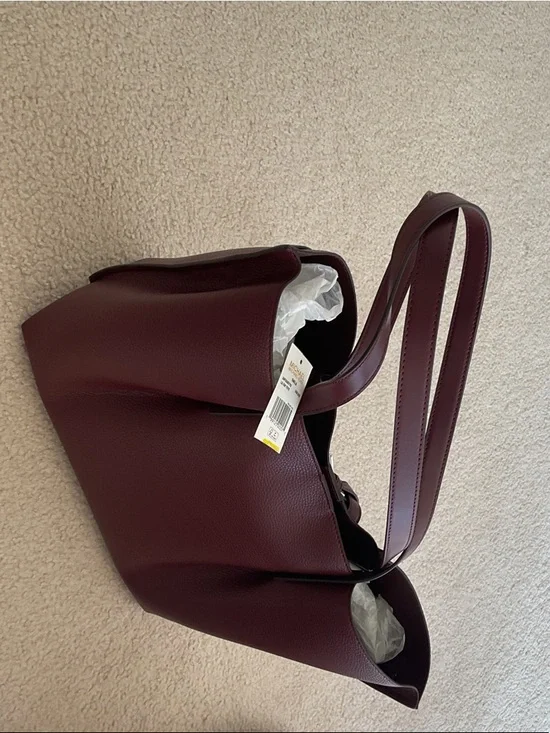 Michael Kors Bordeaux Pebbled Leather Tote with Silver Hardware - Picture 3 of 3